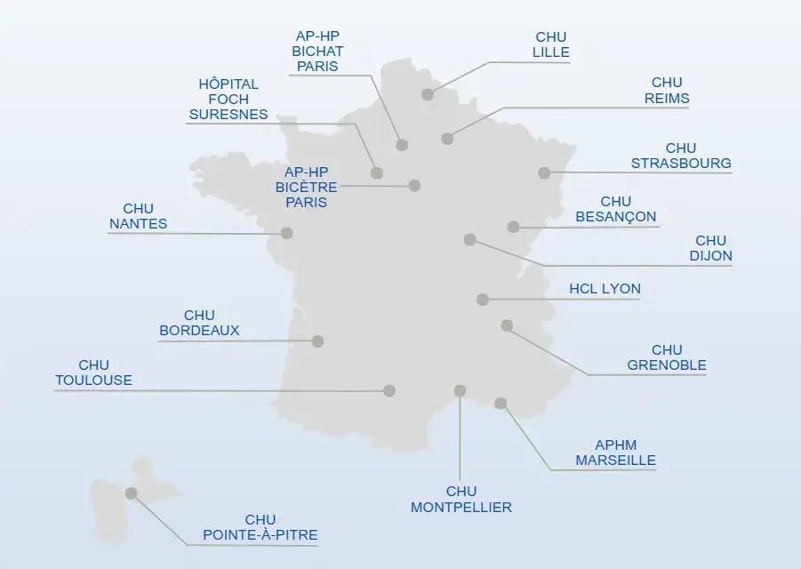Carte des centres CRISALIS