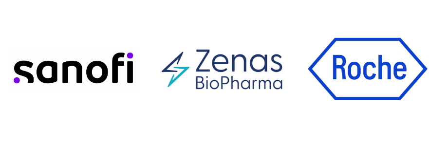 Logo de Sanofi, Zenas BioPharma, Roche