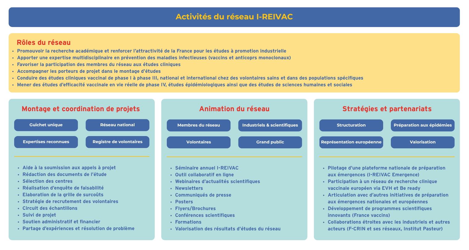 Les expertises du réseau I-REIVAC