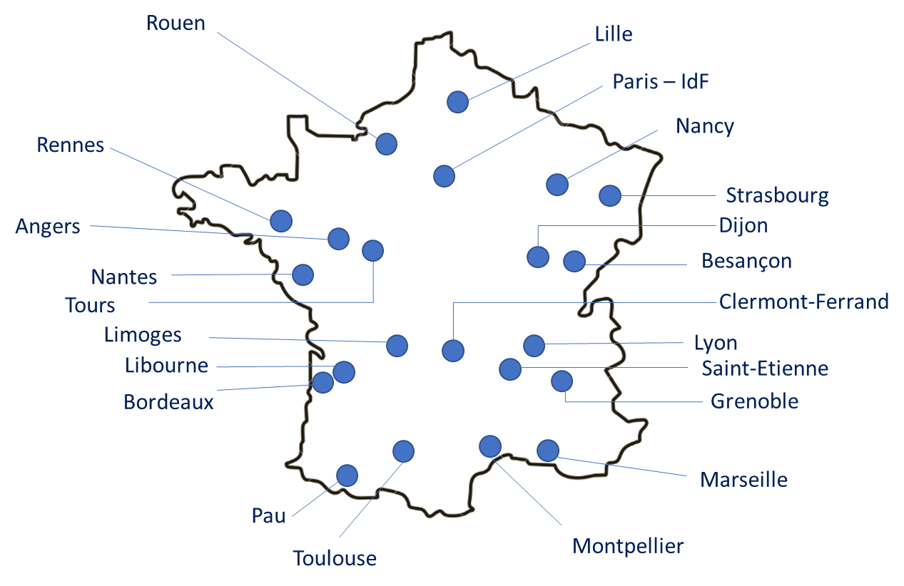 Cartographie du réseau F-MOM