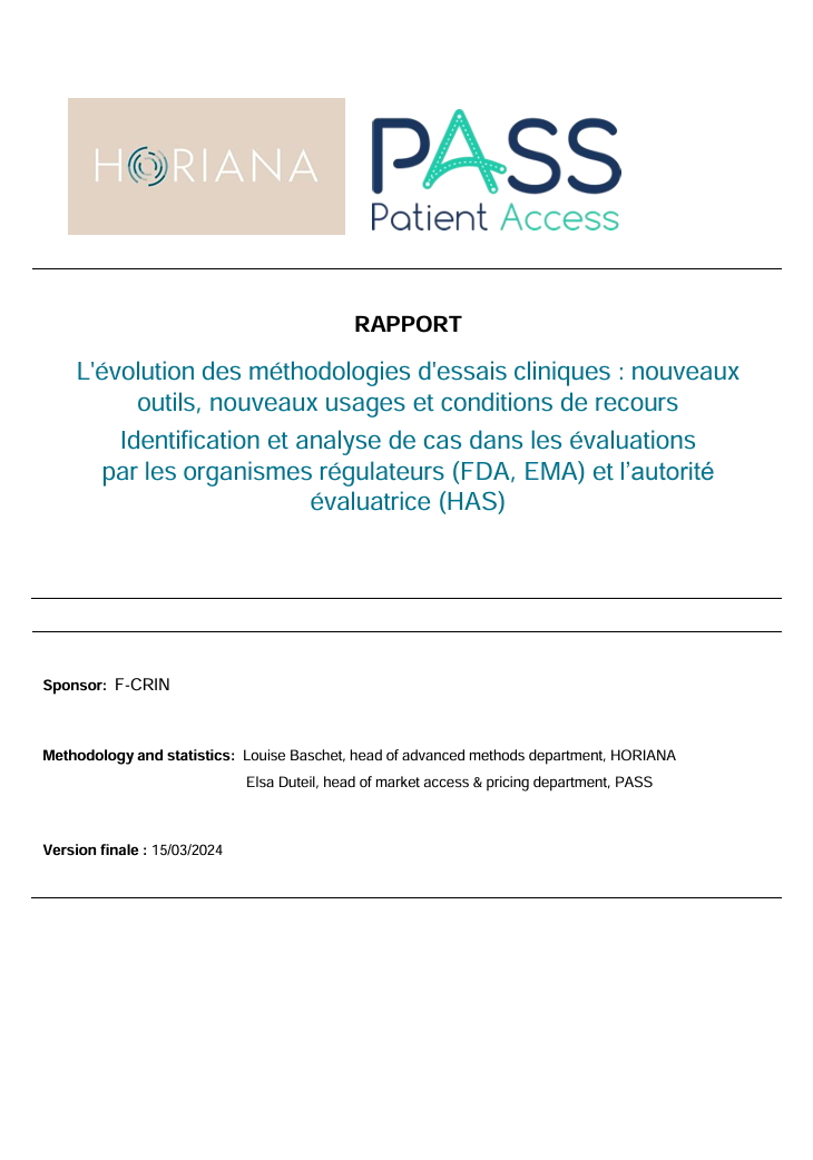 Couverture du rapport "L'évolution des méthodologies d'essais cliniques"